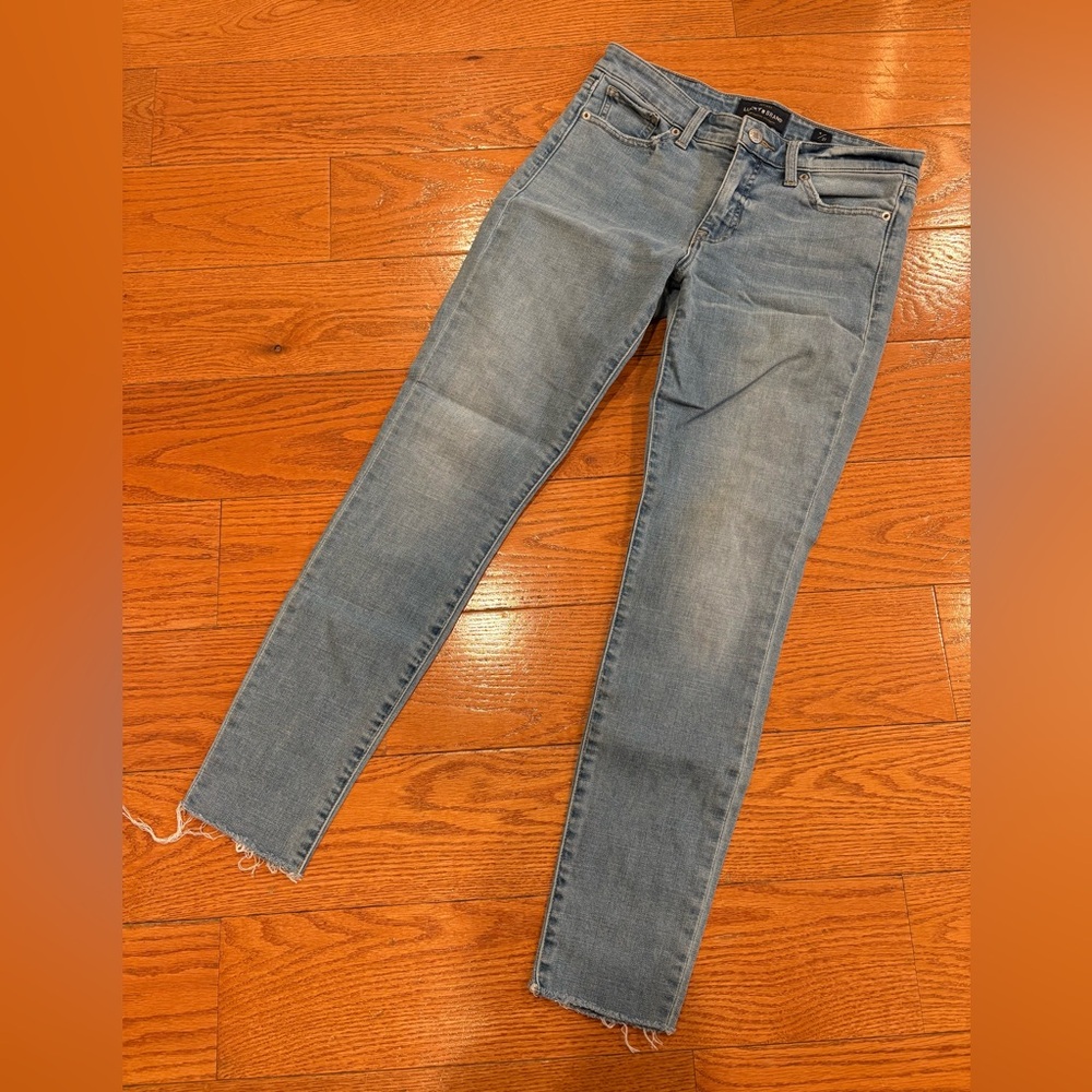 Lucky Brand Ava Skinny Jeans Size 4 / 27 Light Wash Raw Hem Stretch